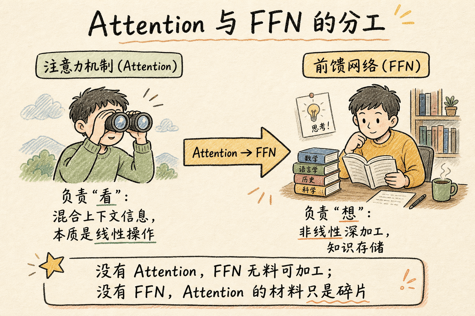 Attention 与 FFN 的分工