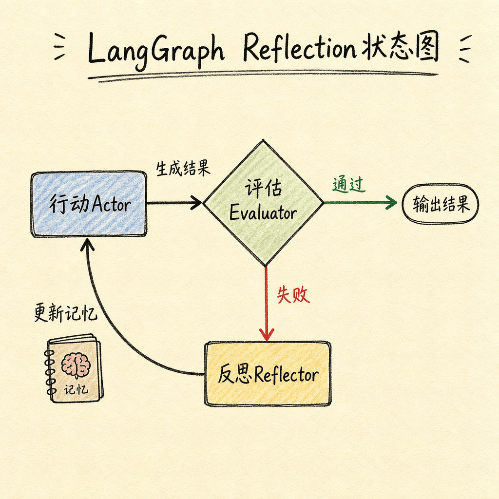 LangGraph Reflection 状态图